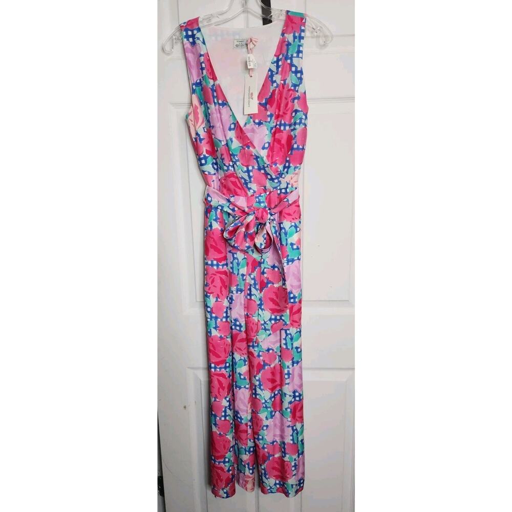Vineyard Vines 145th Kentucky Derby Run For The Roses Jumpsuit 2‎ Silk Blend NWT